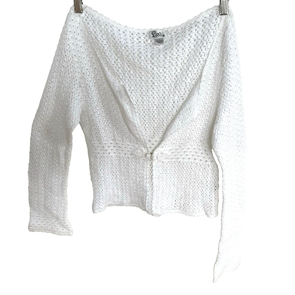 Lilly Pulitzer White Crochet Open-Knit Cardigan
